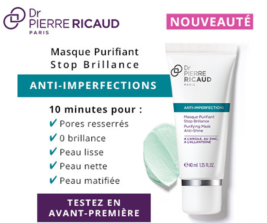 Testez GRATUITEMENT le Masque Purifiant Stop Brillance Anti-Imperfections de Dr Pierre Ricaud