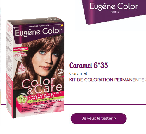 Kit de Coloration pour cheveux Caramel 6'35 de la marque Eugène Color