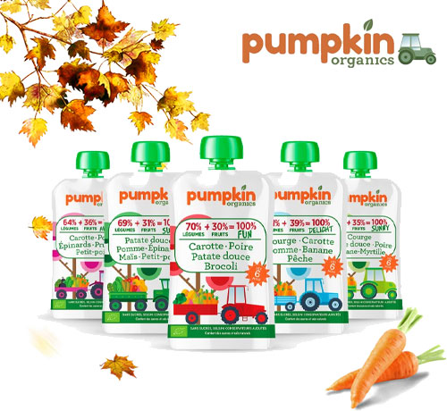 Compotes de la marque Pumpkin Organics