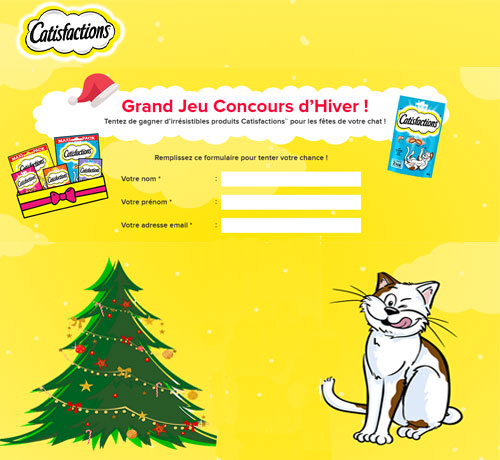 pleins de cadeaux avec le Grand Jeu d'Hiver pour votre chat de la marque Catisfactions