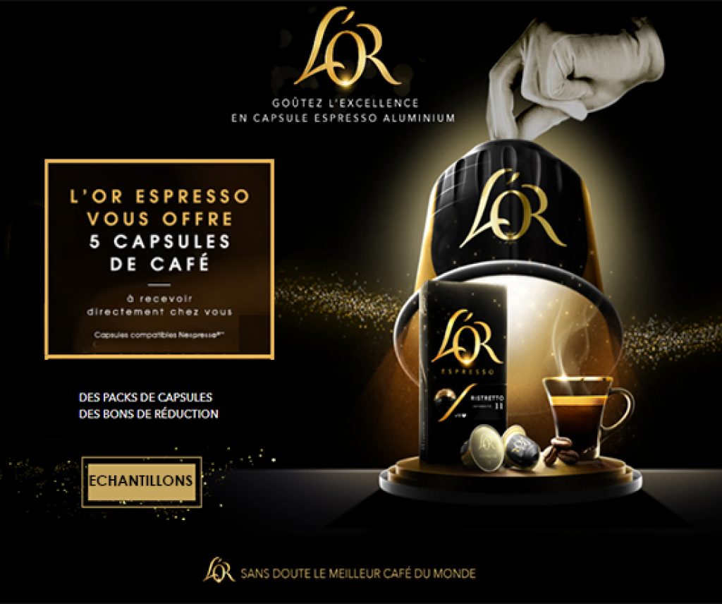 Echantillon n°1572: Or Espresso - Capsules Café - Tous Testeurs