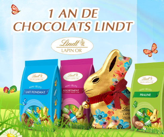 Participez au Grand Jeu de Pâques et remportez 1 an de chocolats de la marque Lindt