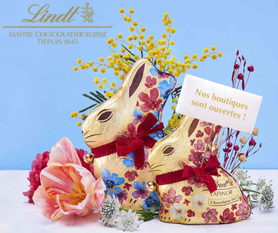 Lapin Or offert sur simple visite de la marque Lindt le chocolatier